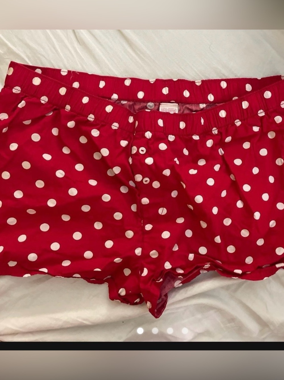 PINK Victoria's Secret Red and White Polka Dot Sleep Shorts